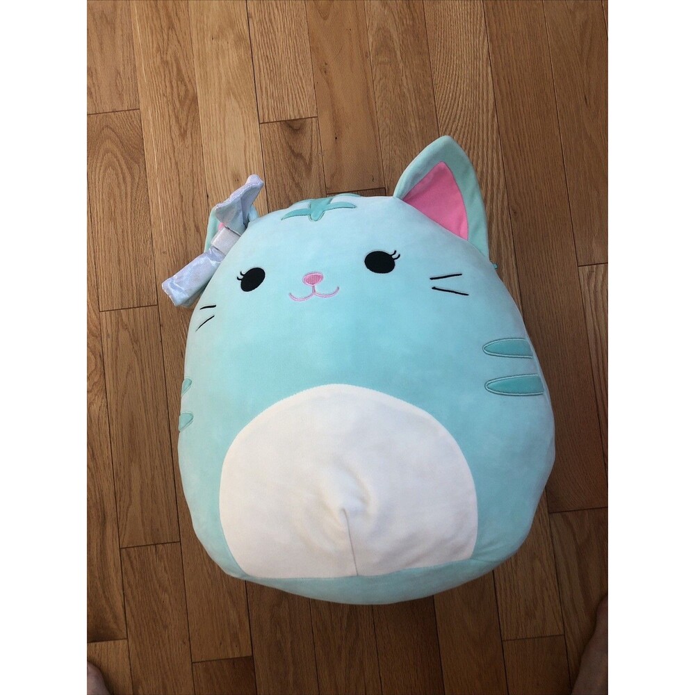 SQUISHMALLOWS 16" TRES'ZURE CAT WITH BOW TRESZURE PLUSH KELLYTOY Cuddle Me Plush